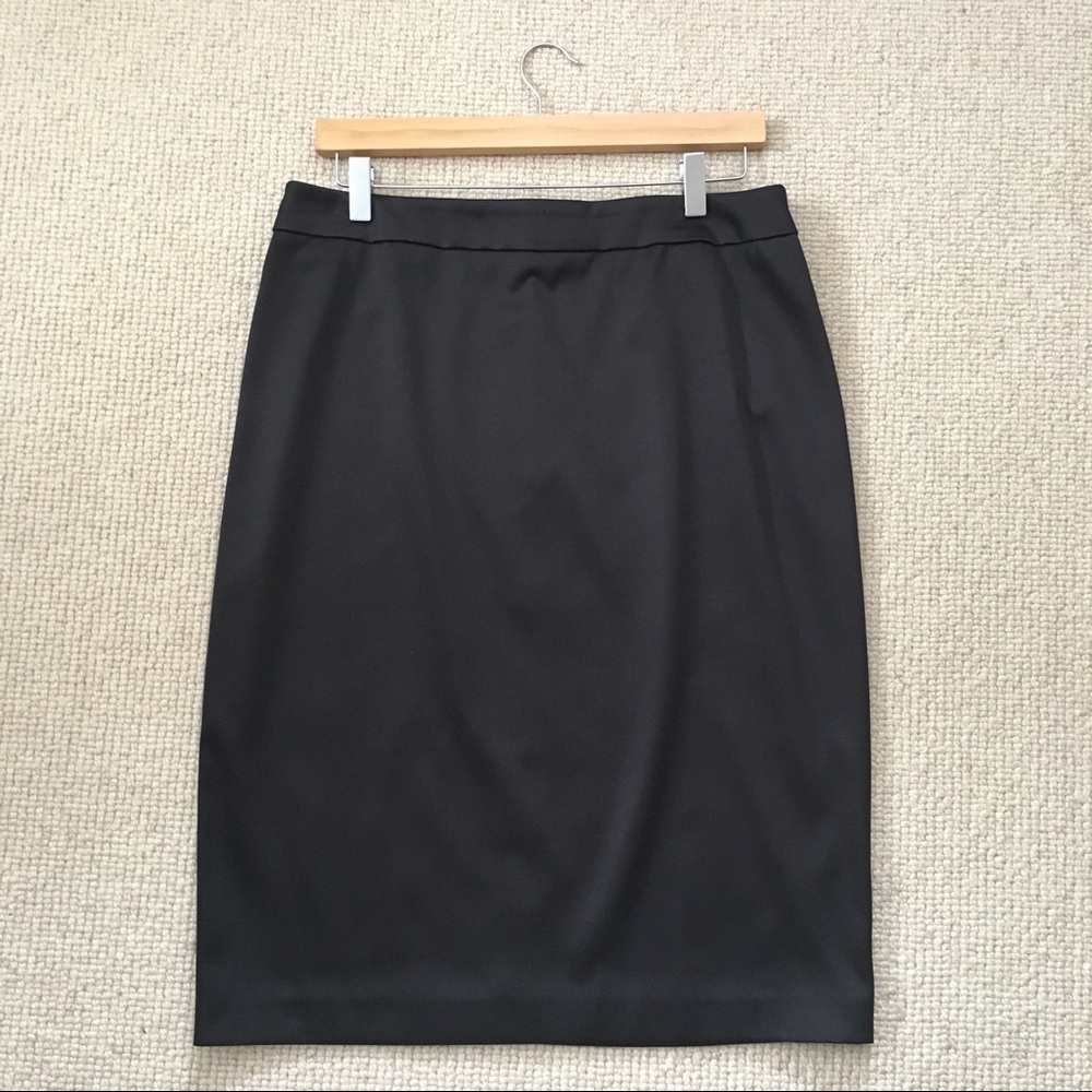 Black Satin Pencil Skirt